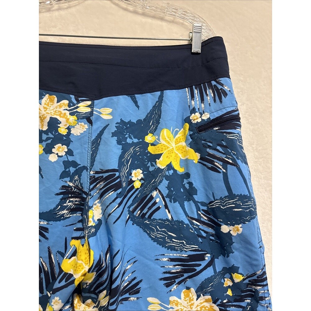 Patagonia Men's 36 Blue Yellow Stretch Planing Board Shorts Tropical Floral Swim - Picture 9 of 15